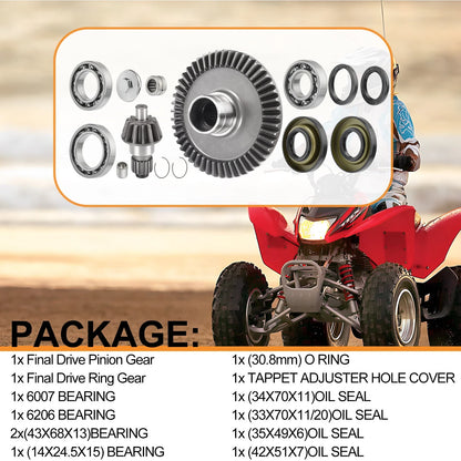 Rear Differential Bearing Seal Ring Pinion Gear for Honda Rancher (2000–2013)