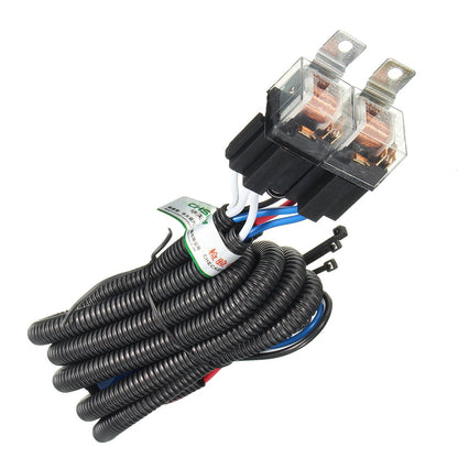H4 LED Headlight Relay Wiring Harness Plug Kit for