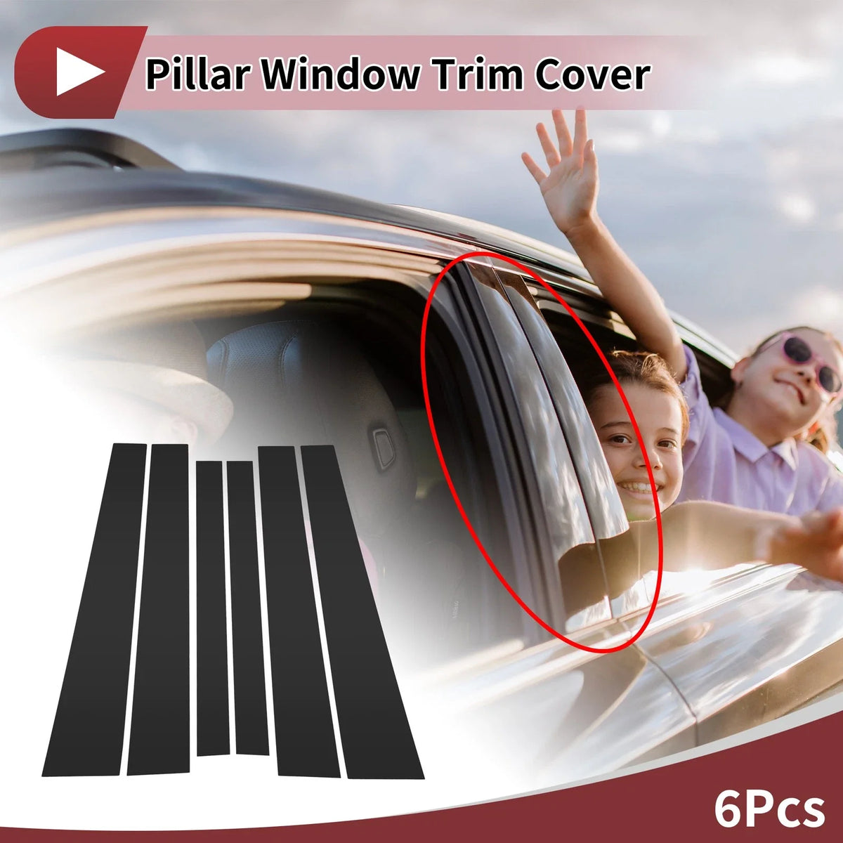 Door Pillar Window Trim Set for Mitsubishi Pajero Sport (2016–2023) Black