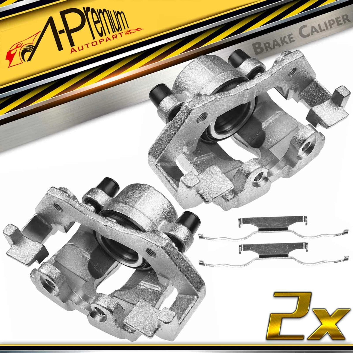 A-Premium Pair Front Brake Caliper w/ Bracket for Ford Escape (2005–2006) 5L8Z2B120AB, 5L8Z2B121AA, 18-B4916, 18-B4917