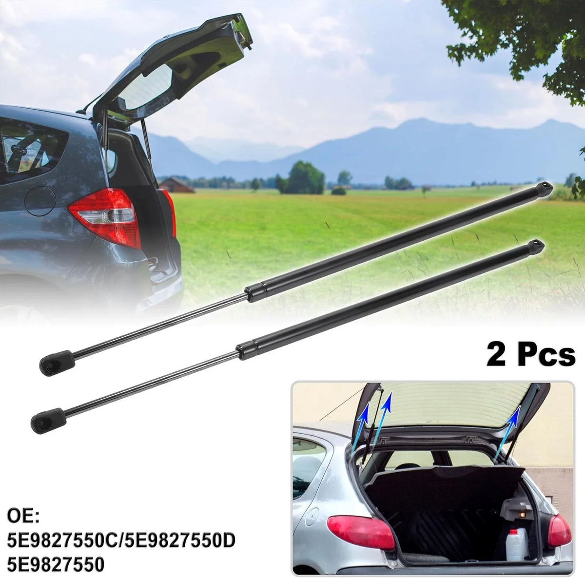 2X Rear Hatch Lift Support Gas Struts for Skoda Octavia 3 Combi (2012–2020)