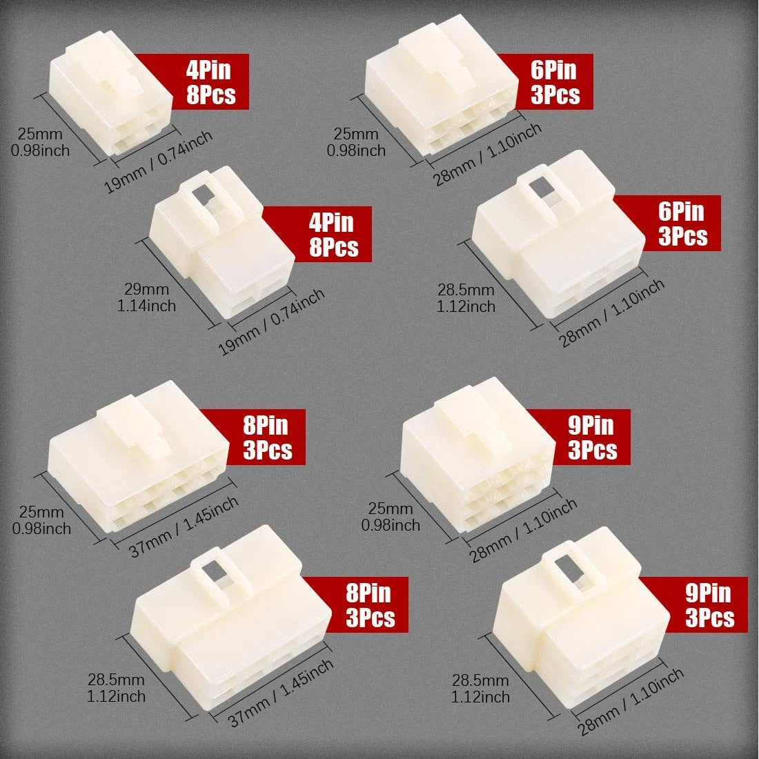 400Pcs 6.3MM Electrical Automotive Wire Connectors for