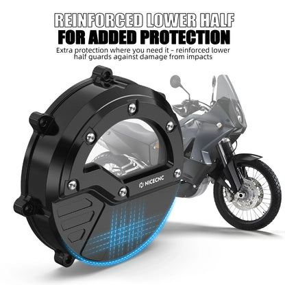 NICECNC Billet Clear Clutch Cover for KTM 990 Adventure/R/S, 990 SMR, 990 SMT (2006–2016)