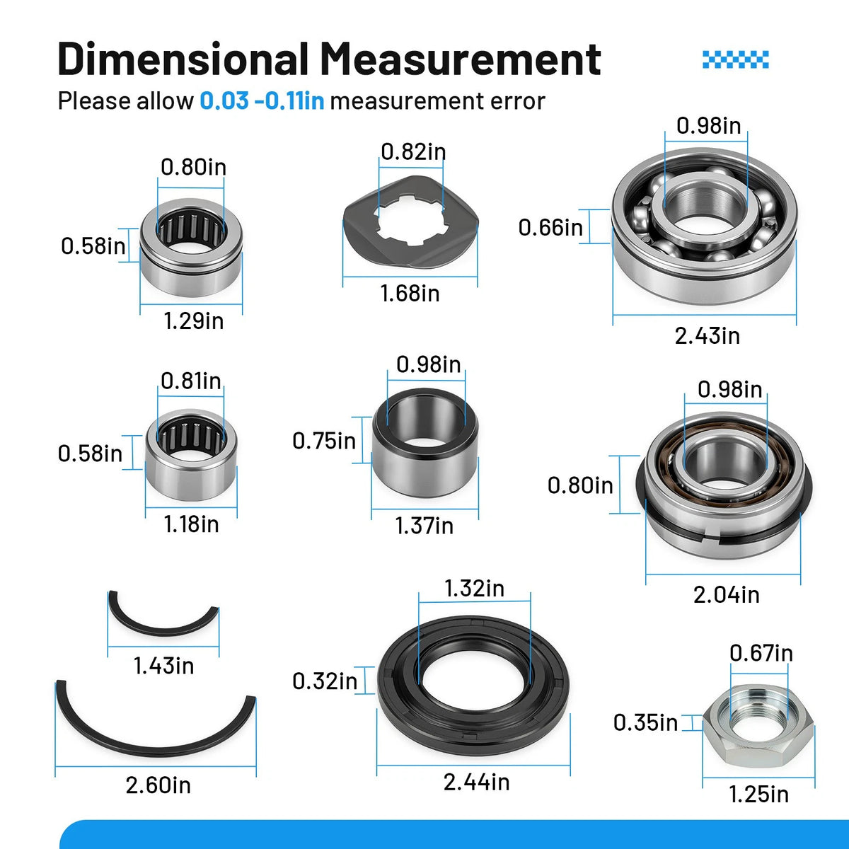 Transmission Bearings Kit for Yamaha Banshee 350 (278-17424-01-00, 278-17425-00-00)
