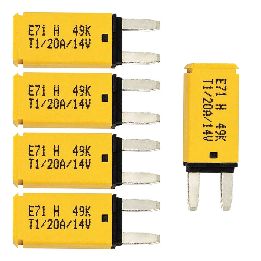 5X 20A Mini ATM Manual Reset Circuit Breaker Blade Fuse for Car Boat Truck (12V-24V)