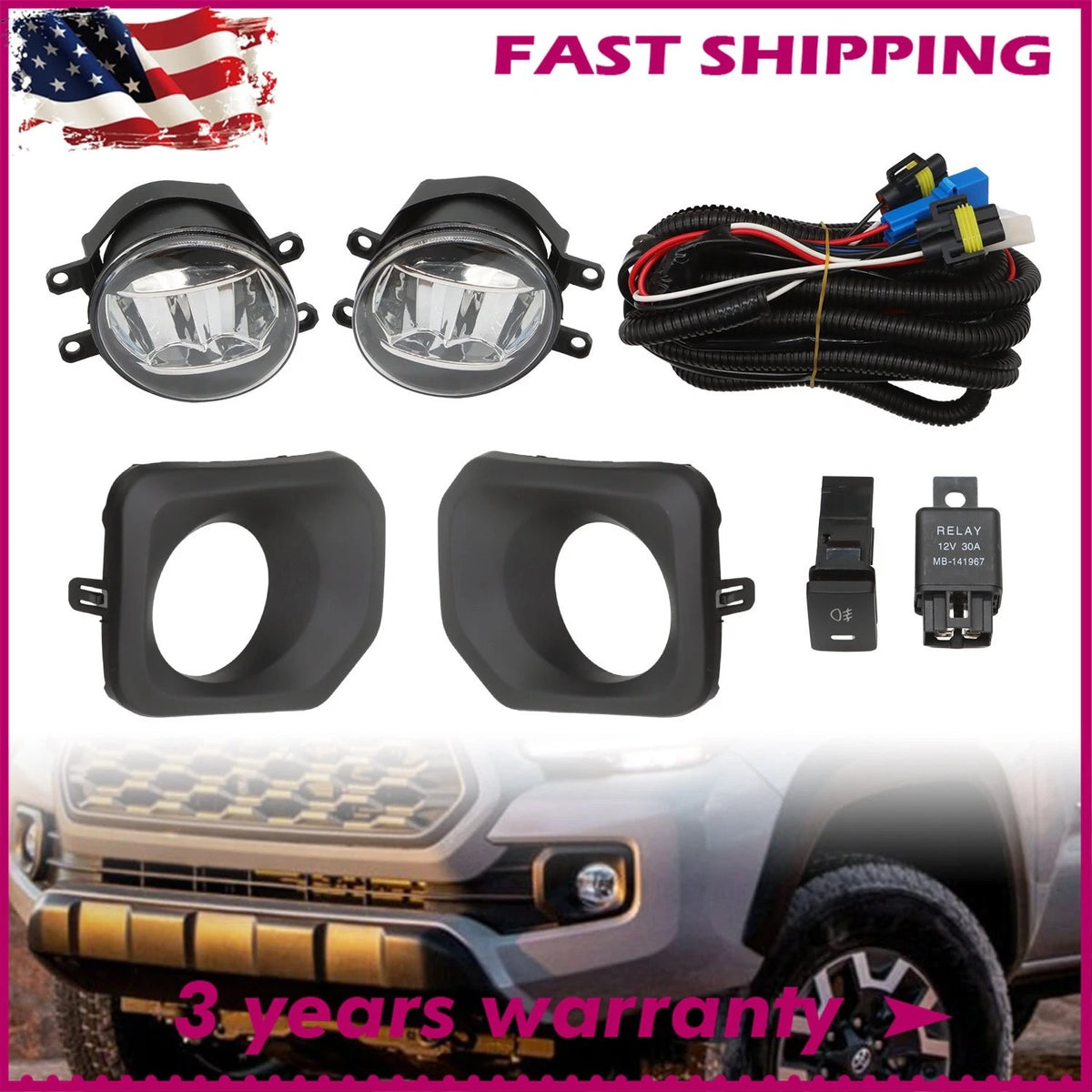 Fog Lights Set for Toyota Tacoma (2016–2023) L: 5212804020 R: 5212704020