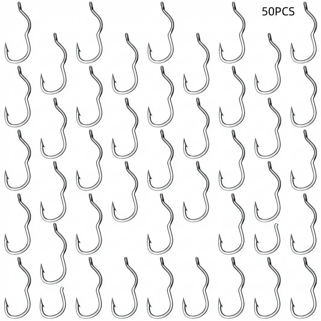 50pcs Reversible Barb Hooks for Crucian Carp Fishing