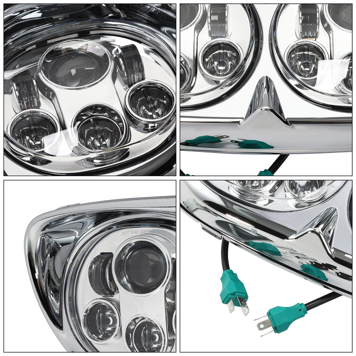 5.75" Dual LED Headlight Lamp Projector for Harley FLTR Road Glide (1998–2013)