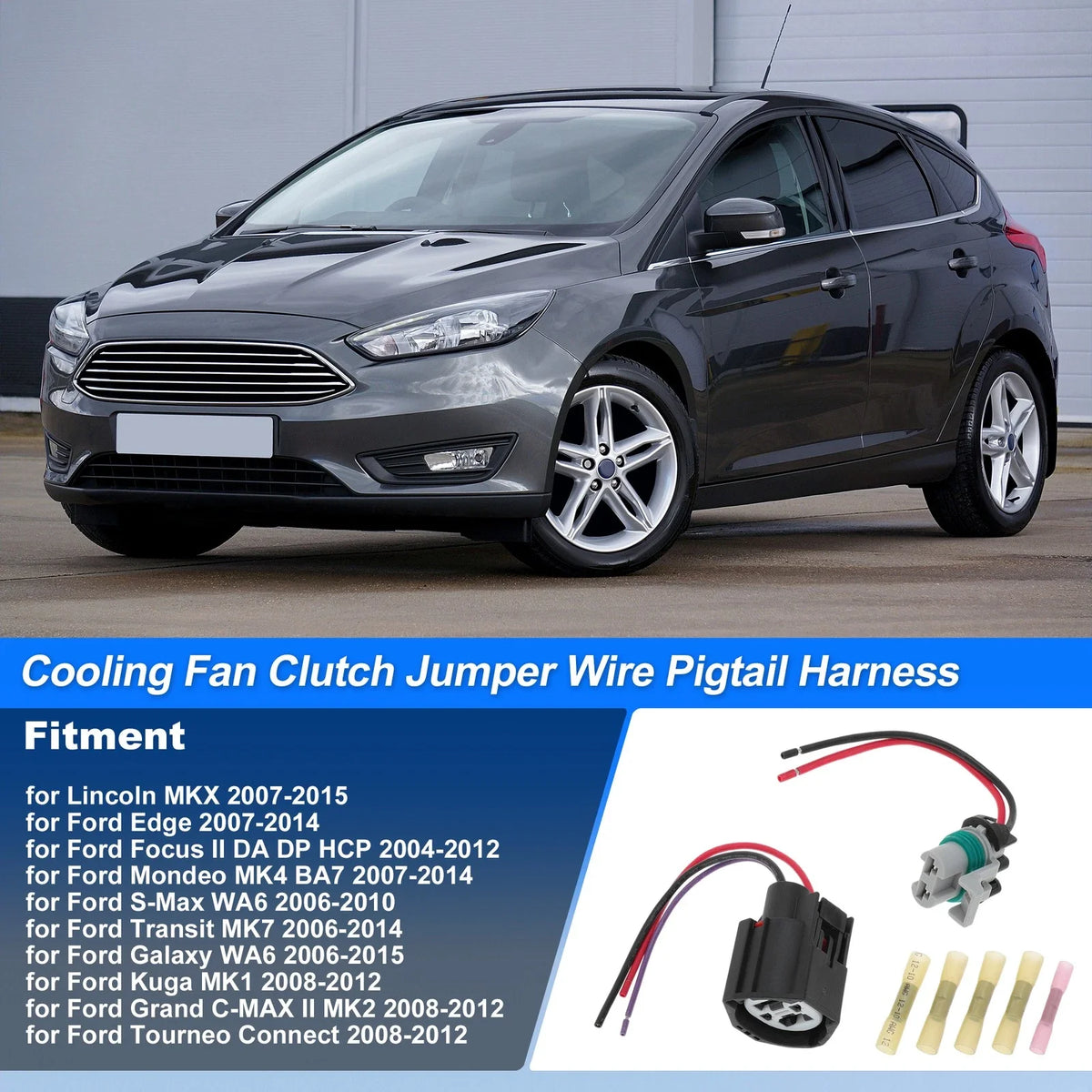 Cooling Fan Clutch Jumper Wire Pigtail Harness for Lincoln (CT43-8C607-AA)
