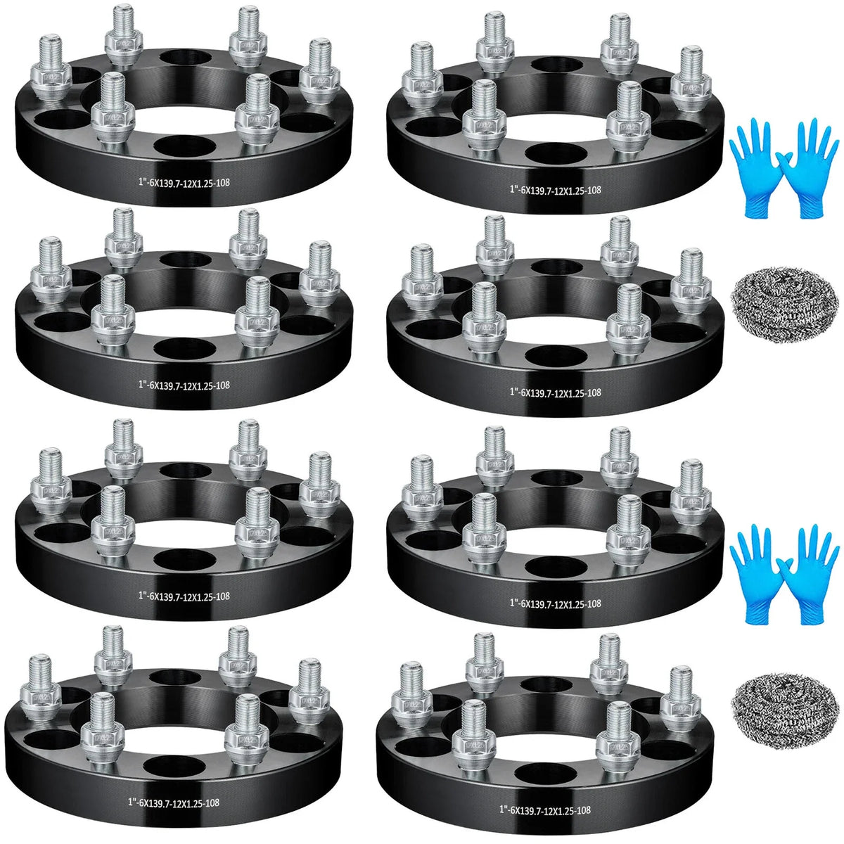 8pcs 1" Wheel Spacers for Nissan Trucks (2004–2024) 6x5.5 6x139.7 12x1.25