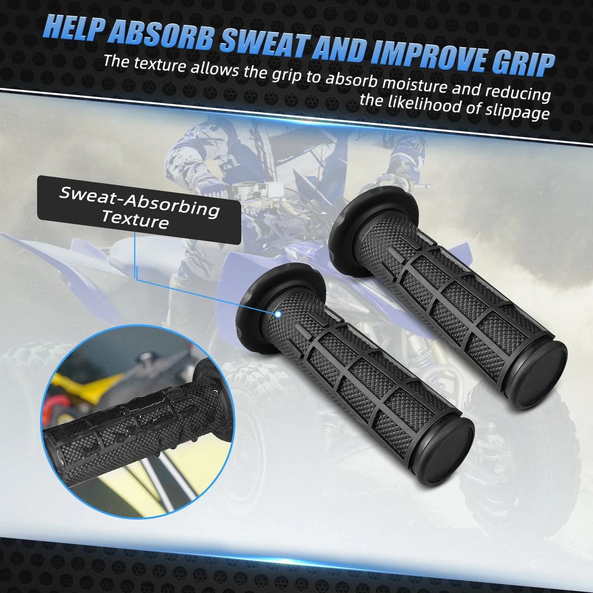 Rubber Hand Grips for Yamaha Raptor 700 660 350 250 125 (2001–2023)