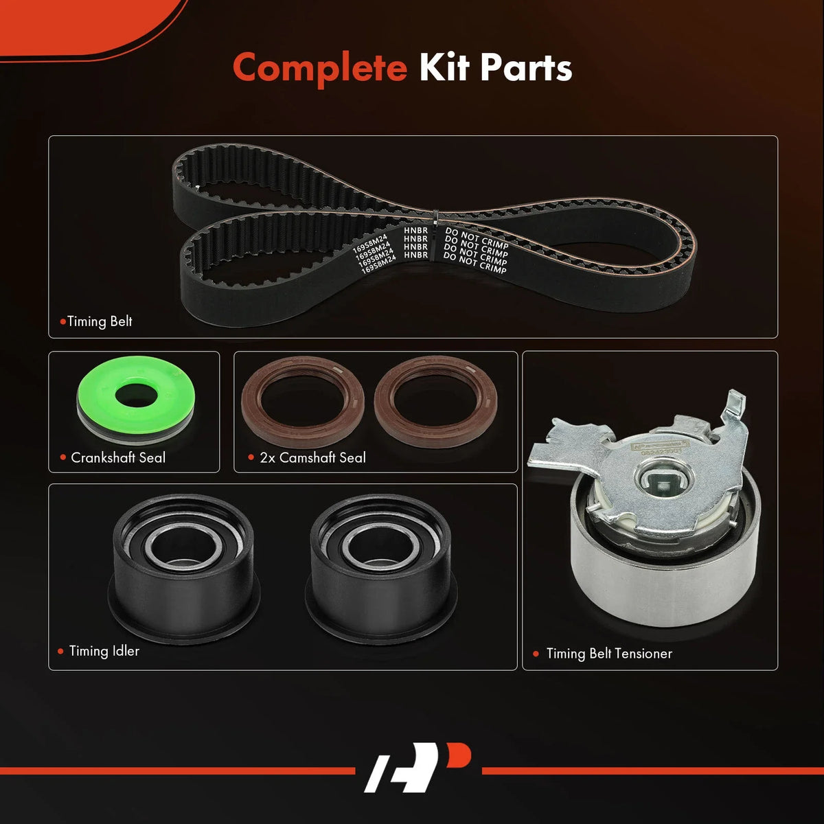 7x Timing Belt Kit for Suzuki Forenza (2004–2008) Reno Chevrolet Optra