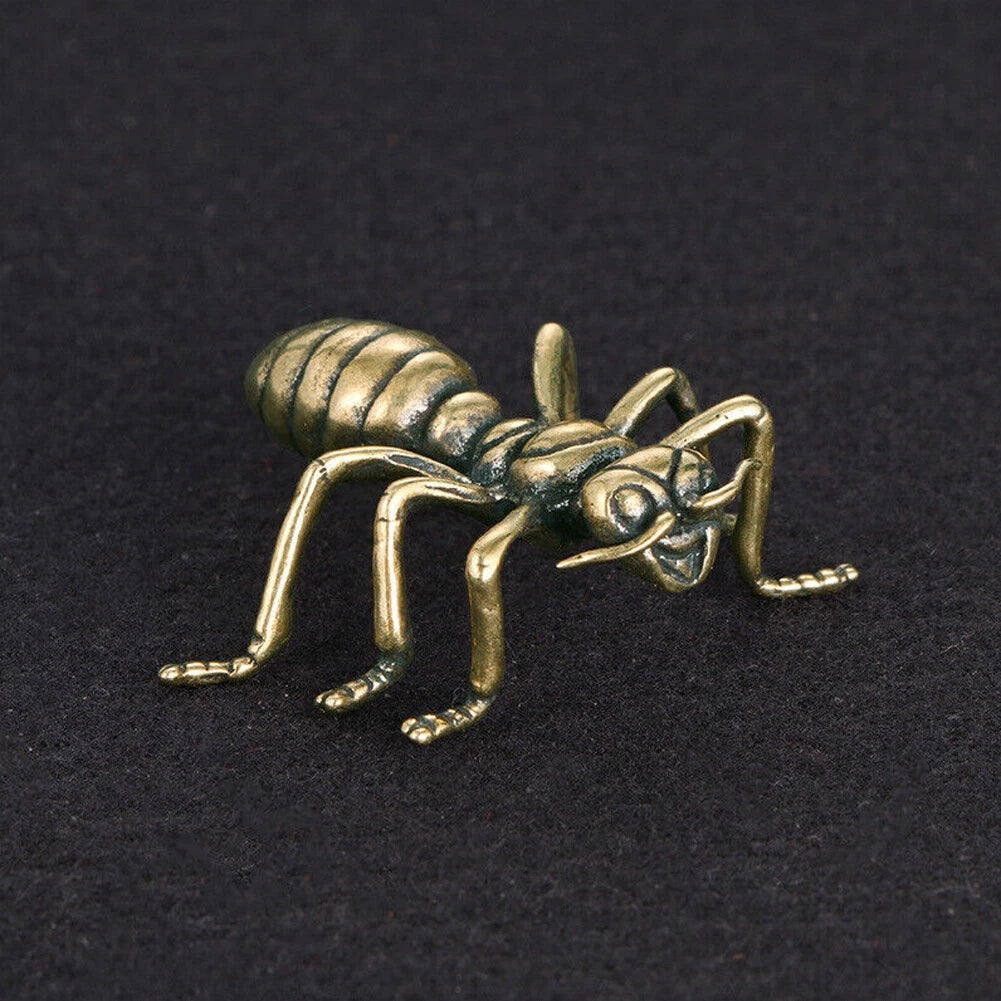 Brass Ant Figurines Set of 2 for Home Office Ornaments