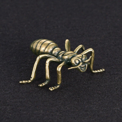 Brass Ant Figurines Set of 2 for Home Office Ornaments
