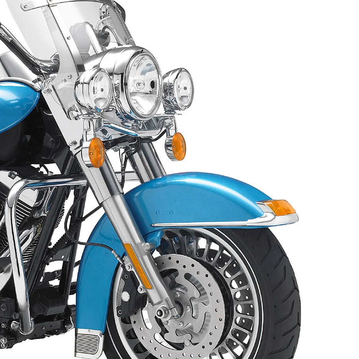 Chrome Orange Front Fender Tip Light for Harley Touring Electra Street Glide (2014–2023)