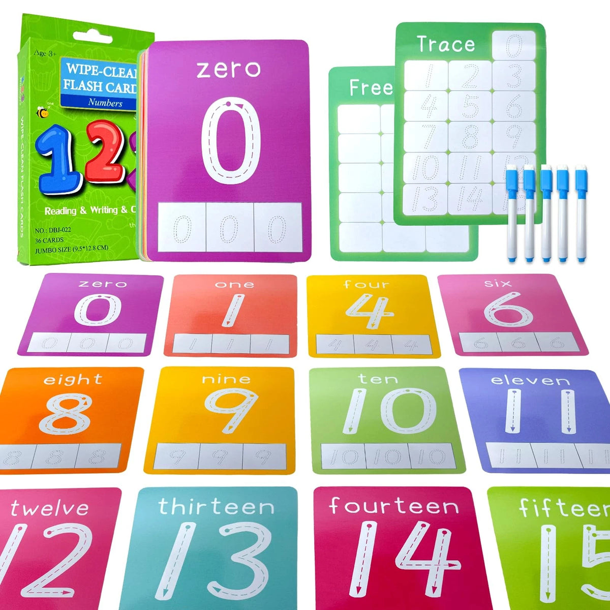 Number Flash Cards for Toddlers (5 x 3.7 inches, Multicolored)