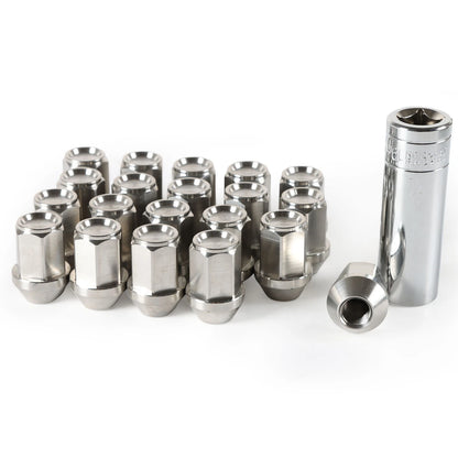 Set of 20 Stainless Steel Lug Nuts M12x1.5 for Wheel (Hex 19mm Length)