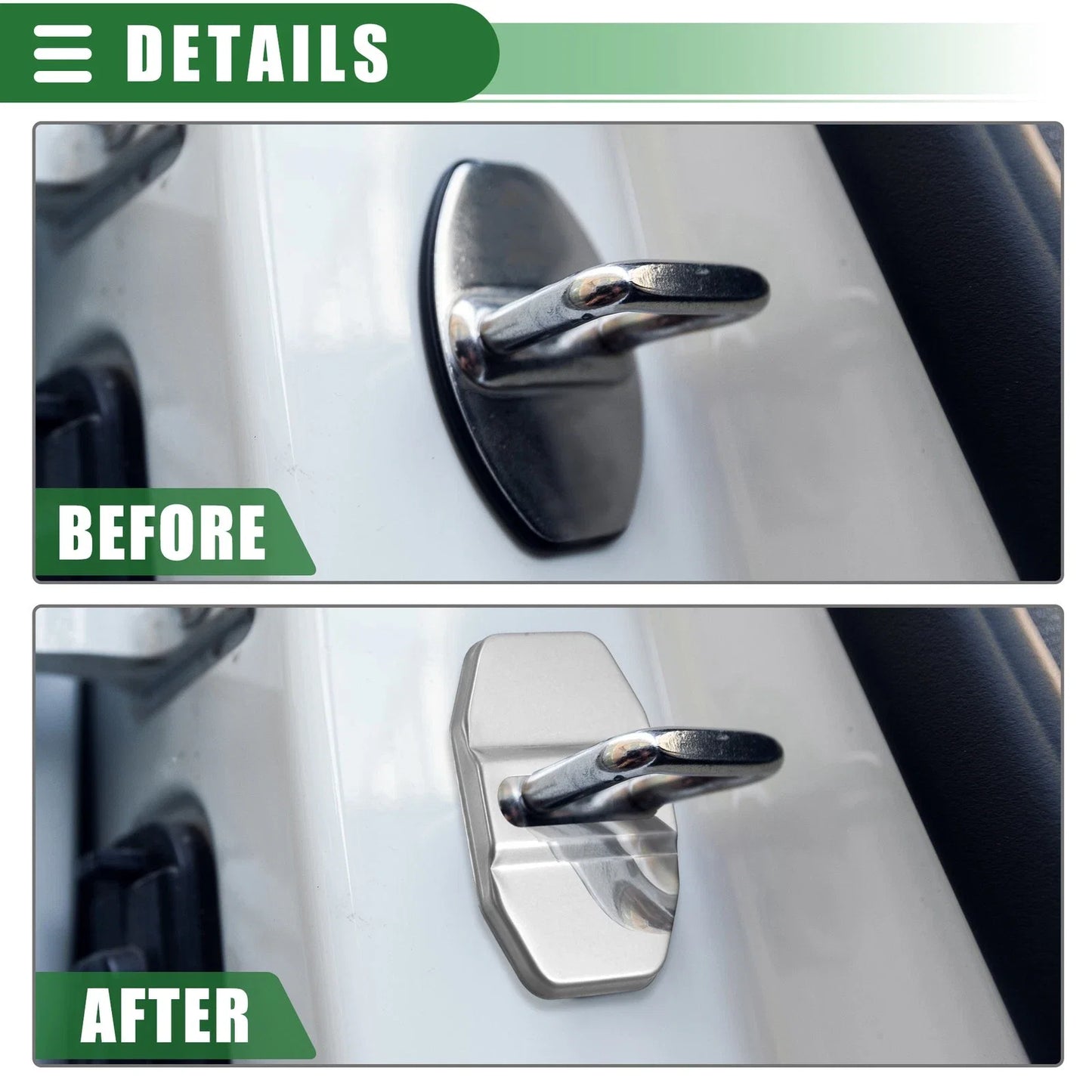 2pcs Door Latch Lock Cover for Mercedes-Benz AMG GLC  Silver Tone