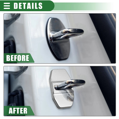 2pcs Door Latch Lock Cover for Mercedes-Benz AMG GLC  Silver Tone