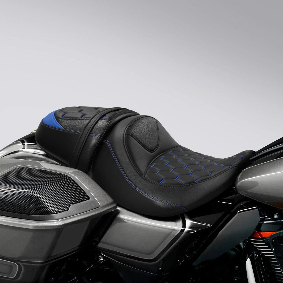 Driver Passenger Seat for Harley CVO Street Road Glide (2023–2024) Black Blue