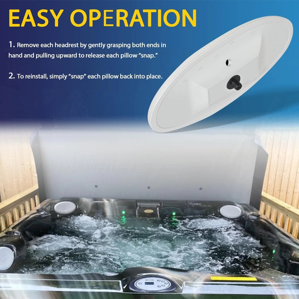 Snap in Pillow for Jacuzzi J-200 Series Spas (J-100 Model)