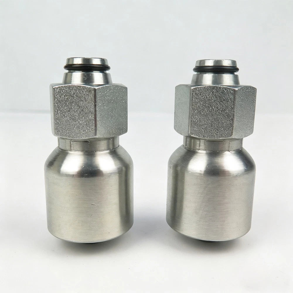 Set of 2 M14x1.5 Hydraulic Hose Crimp Fittings for Mini Excavator