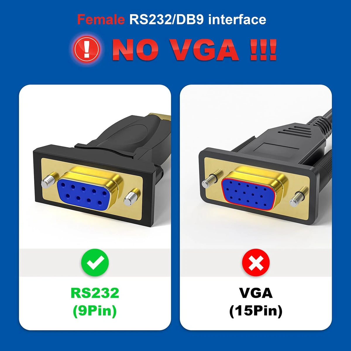 USB to RS232 Serial Adapter for USB 2.0 to Female DB9