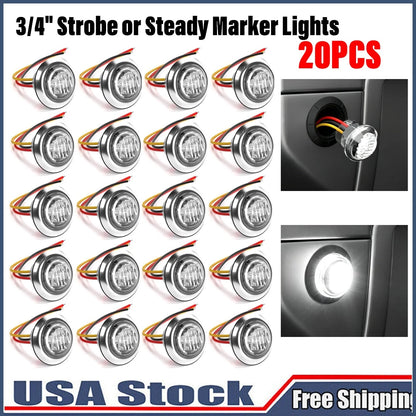 20X Dual Function LED Strobe/Steady Marker Lights for Vehicles