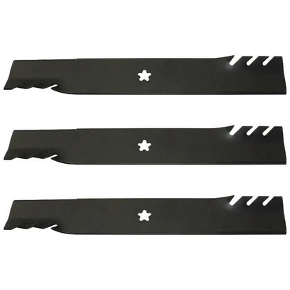 3X Toothed Mower Blades for Poulan (Replaces 134149)