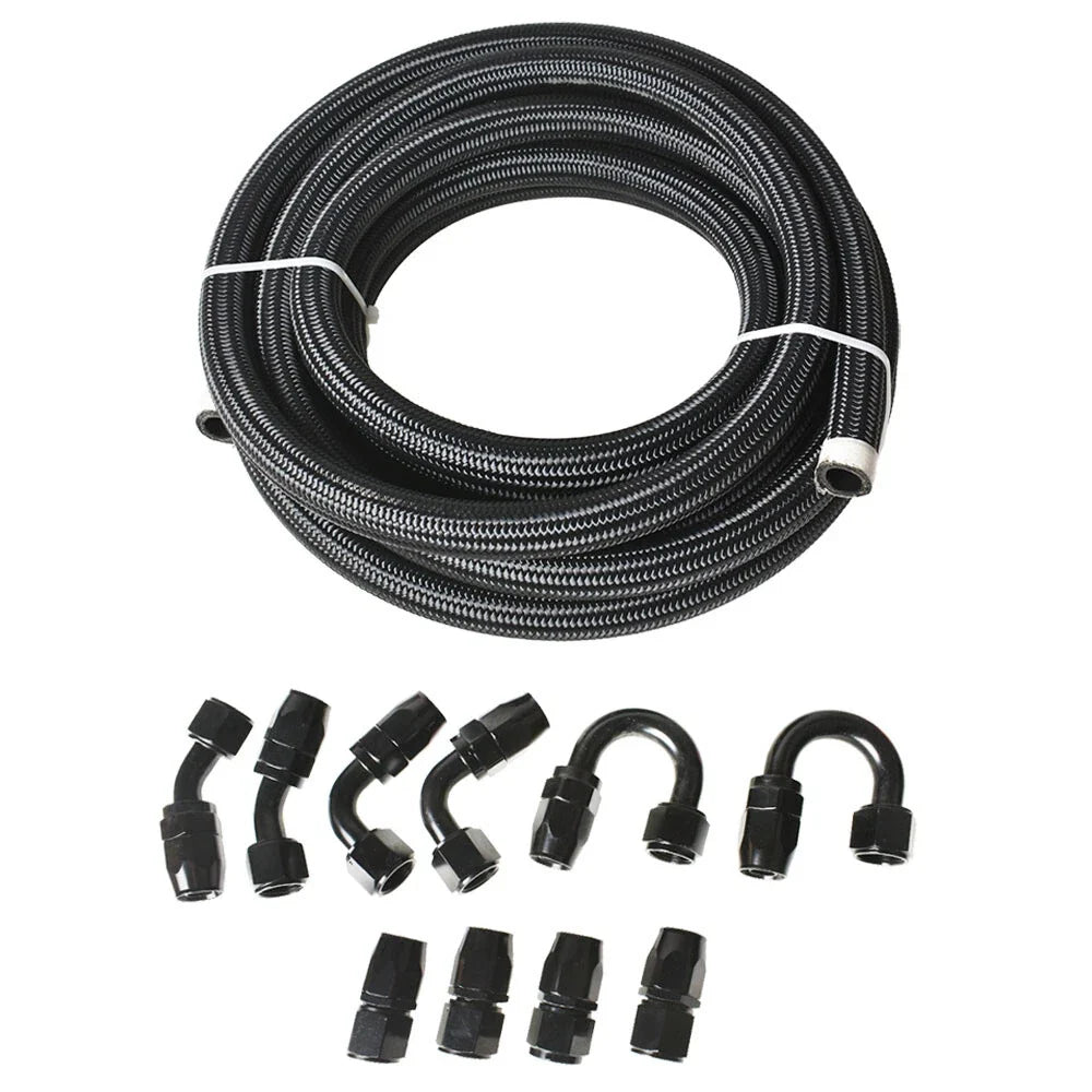 Braided Fuel Hose Line with 10AN Swivel Fitting Kit for Universal Vehicles