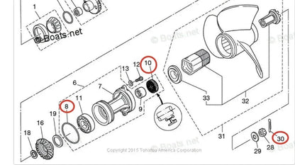 Lower Unit Oil Seal for Tohatsu 70 75 80 115 120 140 HP (3B7601110, 3B7601030)