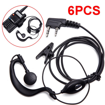 6Pack 2Pin Headset Earpiece Mic for Baofeng UV-5R UV-82 BF-888s
