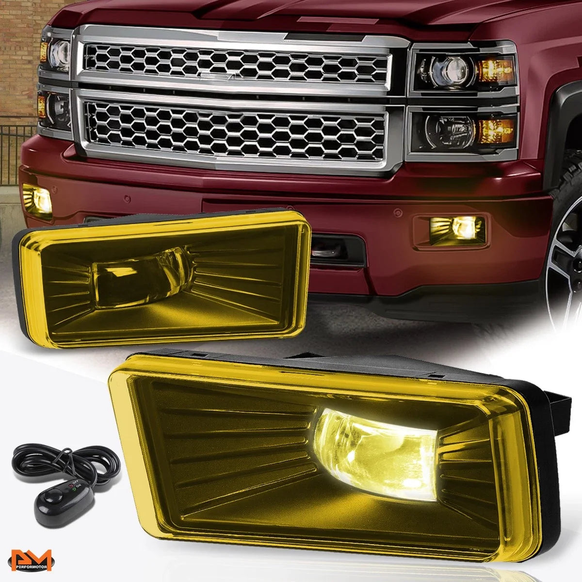 High-Power LED Amber Lens Fog Lights for Chevy Silverado 2500HD (2007–2014)