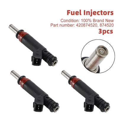 3PCS Fuel Injectors 420874520 for Sea-Doo GTX 4 TEC GTX 215 GTX RXP (2003–2009)