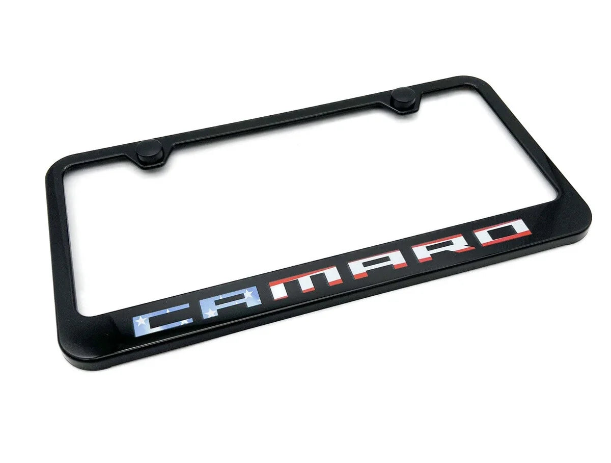 Black Plastic License Plate Frame Front for Chevrolet Camaro (2010–2024)