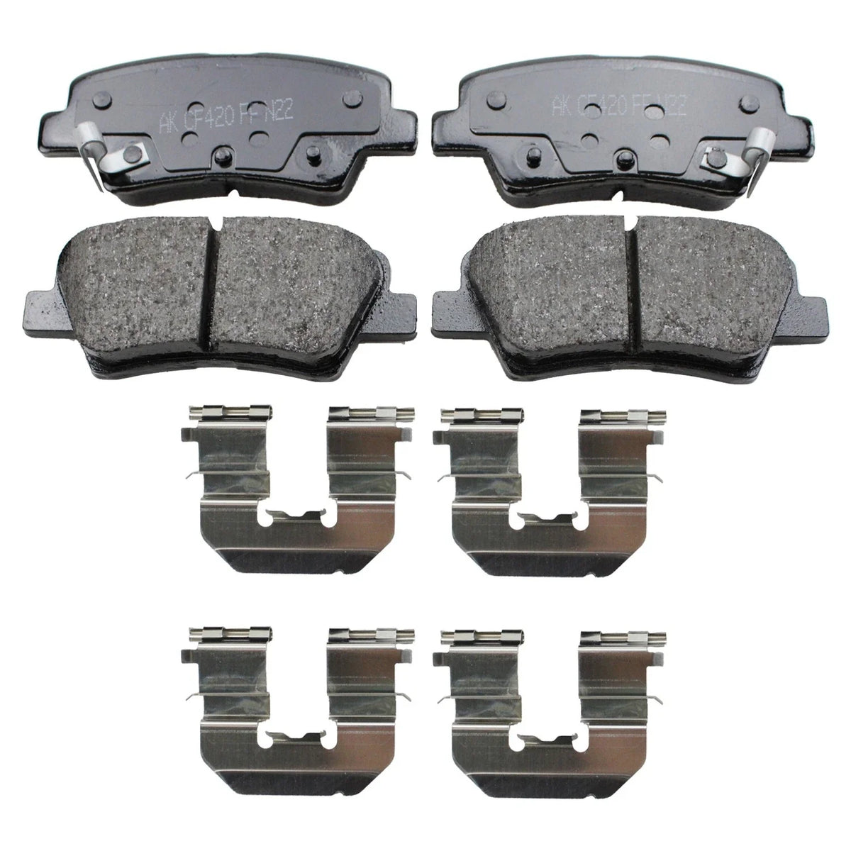 Set of 2 Rear Rotors & Akebono ProACT Ceramic Brake Pads for Accent Rio