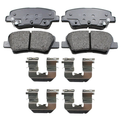 Set of 2 Rear Rotors & Akebono ProACT Ceramic Brake Pads for Accent Rio