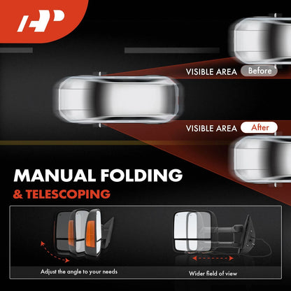 Pair Power Towing Mirrors for Silverado 1500 (2007–2013)