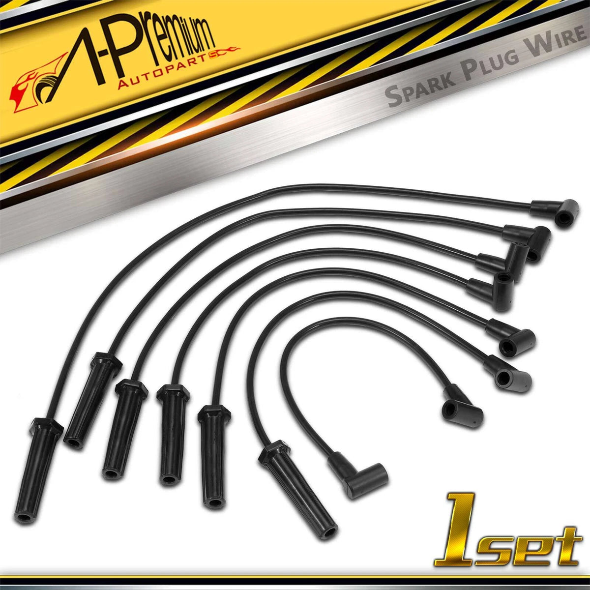 Set of 7 Spark Plug Wire Sets for Pontiac Firebird (1990–1992) 12074042, 7623