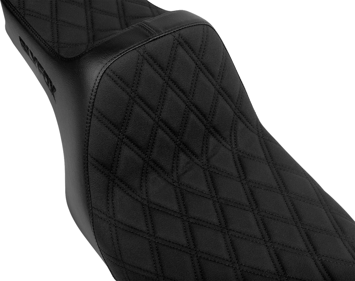 SLYFOX High Noon Seat for FLH/FLT (Double Diamond, Black Logo, Black Stitch)