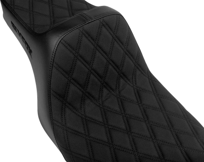 SLYFOX High Noon Seat for FLH/FLT (Double Diamond, Black Logo, Black Stitch)