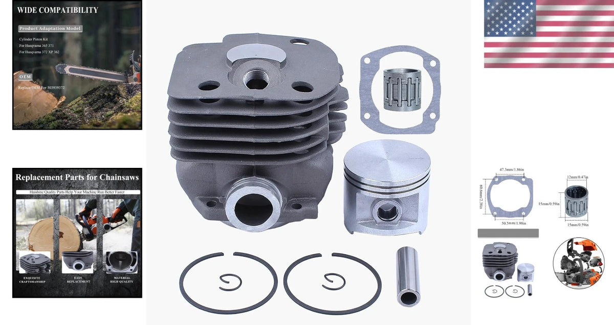 50mm Nikasil Plated Piston Kit for Husqvarna 362 365 371 372 (No Years)