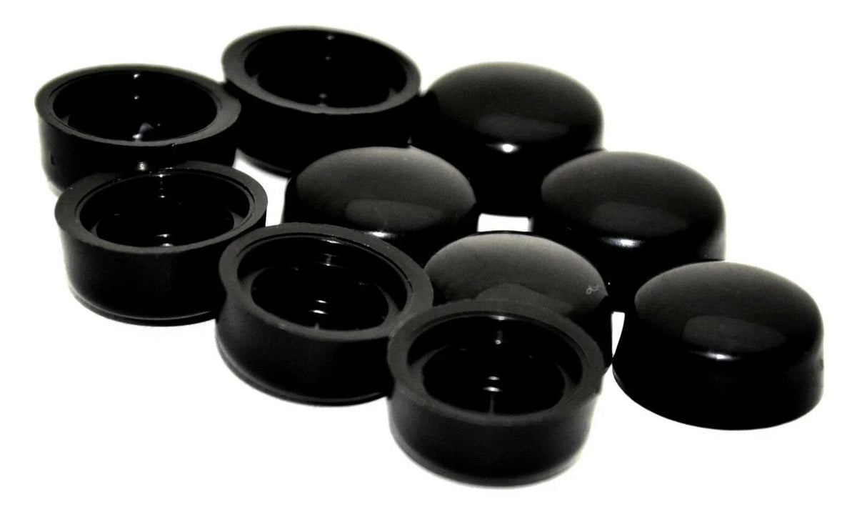 Set of 10 Hex Head Bolt Nut Covers for 3/8" Wrench Black HEXCAP-3, 8-180