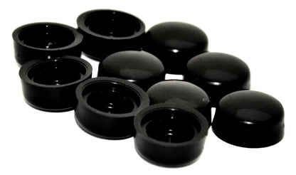 Set of 10 Hex Head Bolt Nut Covers for 3/8" Wrench Black HEXCAP-3, 8-180