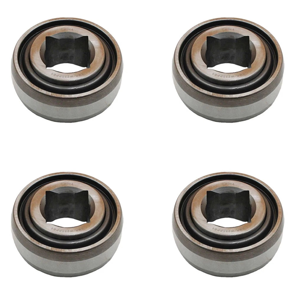 Set of 4 Disc Harrow Bearings 1.500" Square Bore x 1.750" IR x 4.130" OD