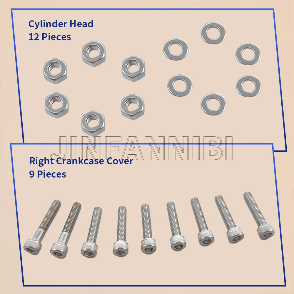 54PC Stainless Steel Bolt Screw Nut Kit for Yamaha Blaster 200 YFS200 (1988–2006)