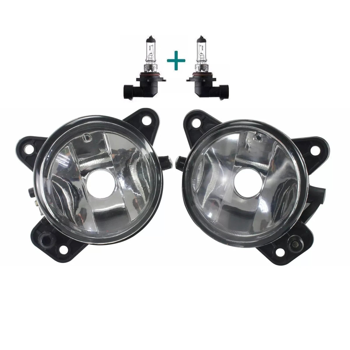 Pair Front Fog Lights with Bulbs for VW Transporter T5 & Caravelle (2003–2010) 6QD941699, 6QD941700