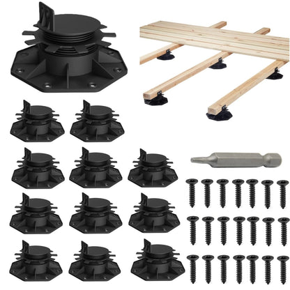12-Pack Adjustable Deck Support Pedestals 1.18"–2.36" for Decking
