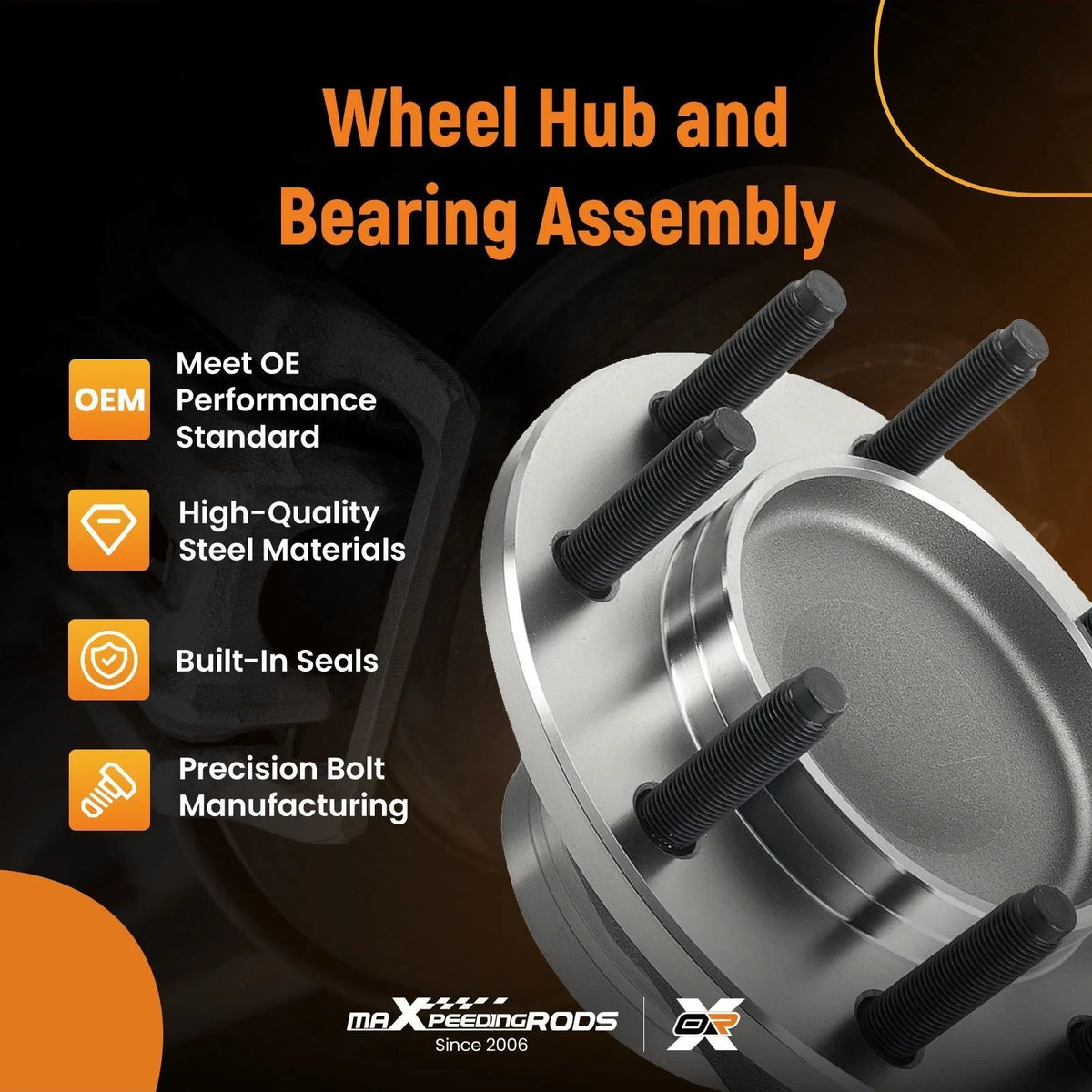 2X Front LH RH Wheel Bearing Hubs Assembly for Dodge Ram 2500 3500 (2003–2005)