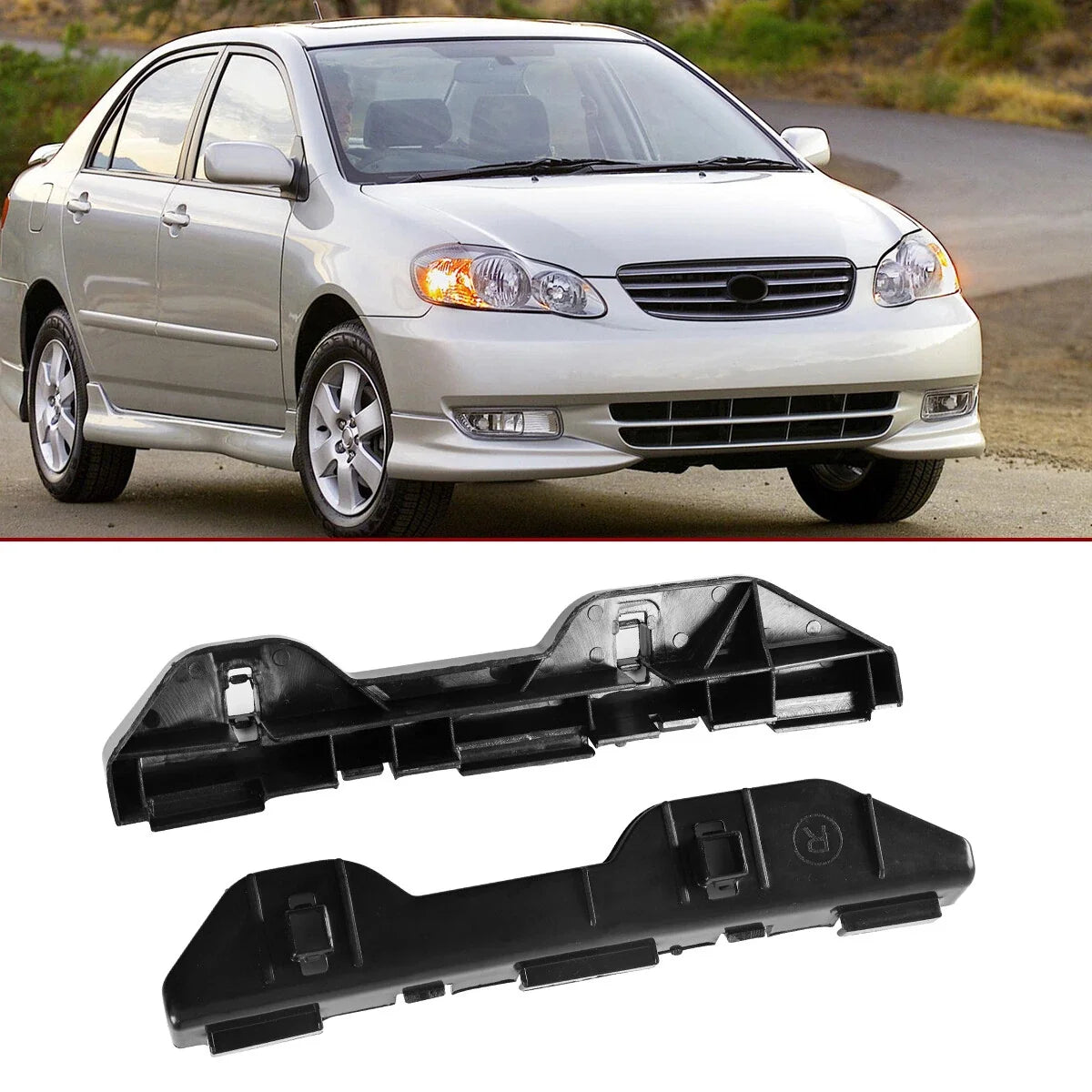 Bumper Bracket Set of 2 Rear for Toyota Corolla (2003–2008)